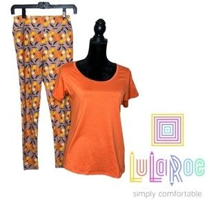LuLaRoe Classic Tee & Legging Outfit.  Top is Size Extra Small.  O/S Leggings